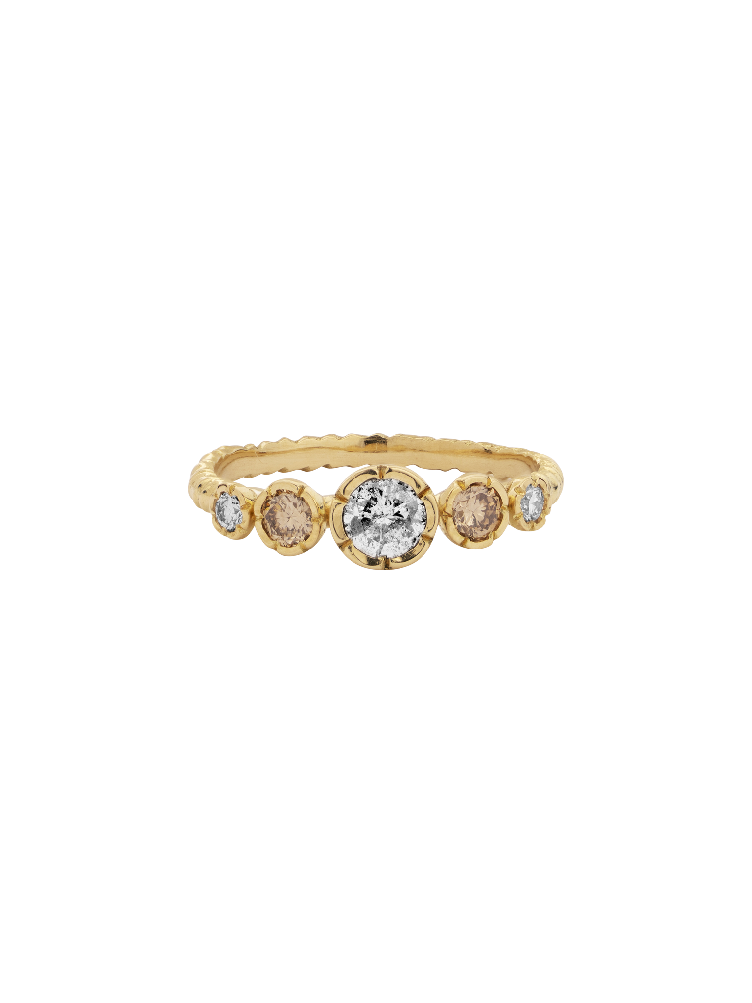 Five stone diamond engagement ring